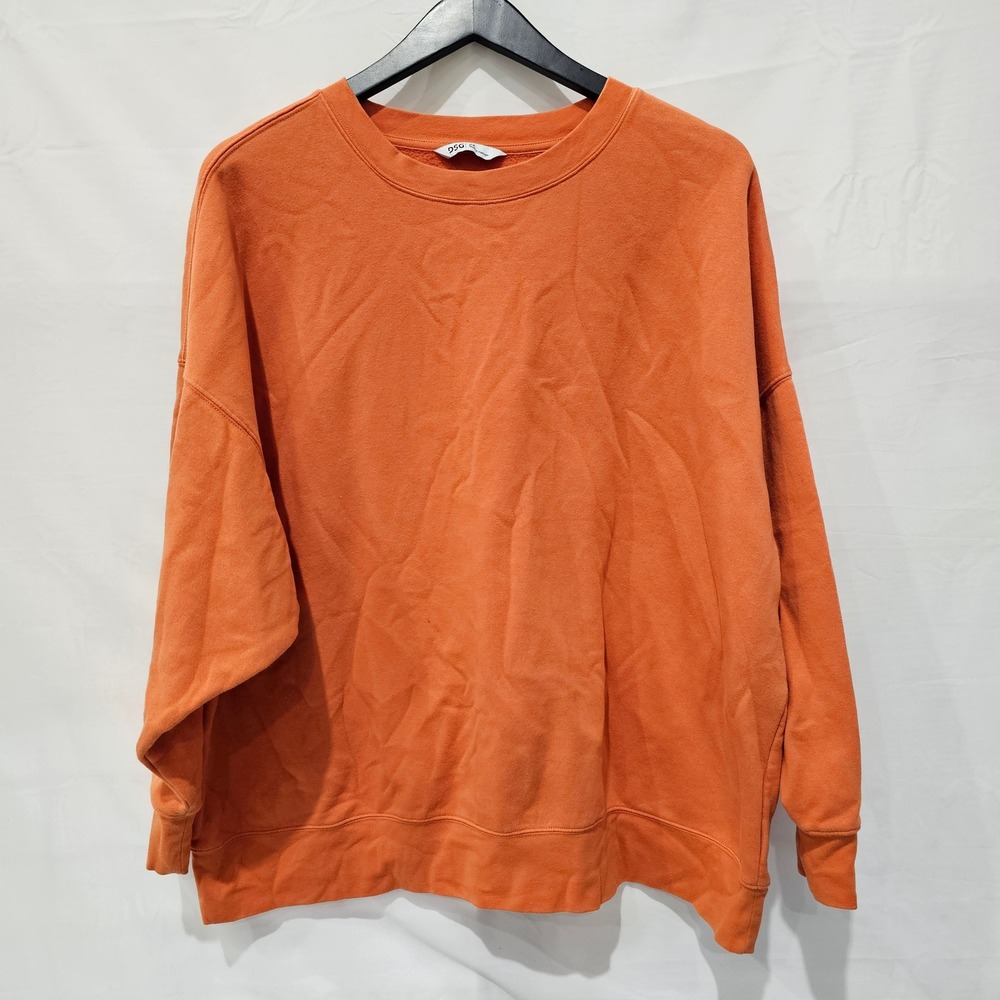 DSG Mens Orange Fleece Crewneck Sweatshirt Size 2X Pullover Long Sleeve Comfort